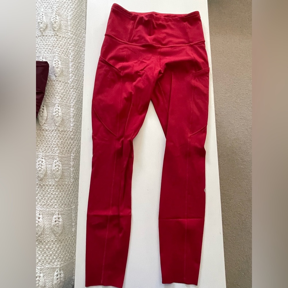 Lululemon Fast and Free leggings Rare Hot Red